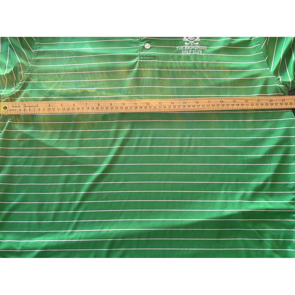 FootJoy Broadmoor Golf Club Polo Shirt Mens Large Green Striped ProDry L - Picture 7 of 8
